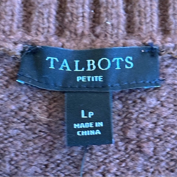 Talbots | Boucle Wool Blend Cardigan w/Patch Pocketd, Brown, Size LP, NWT - Picture 4 of 10